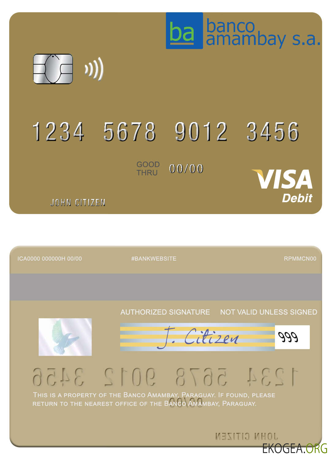 Carte de débit visa Paraguay Banco Amambay